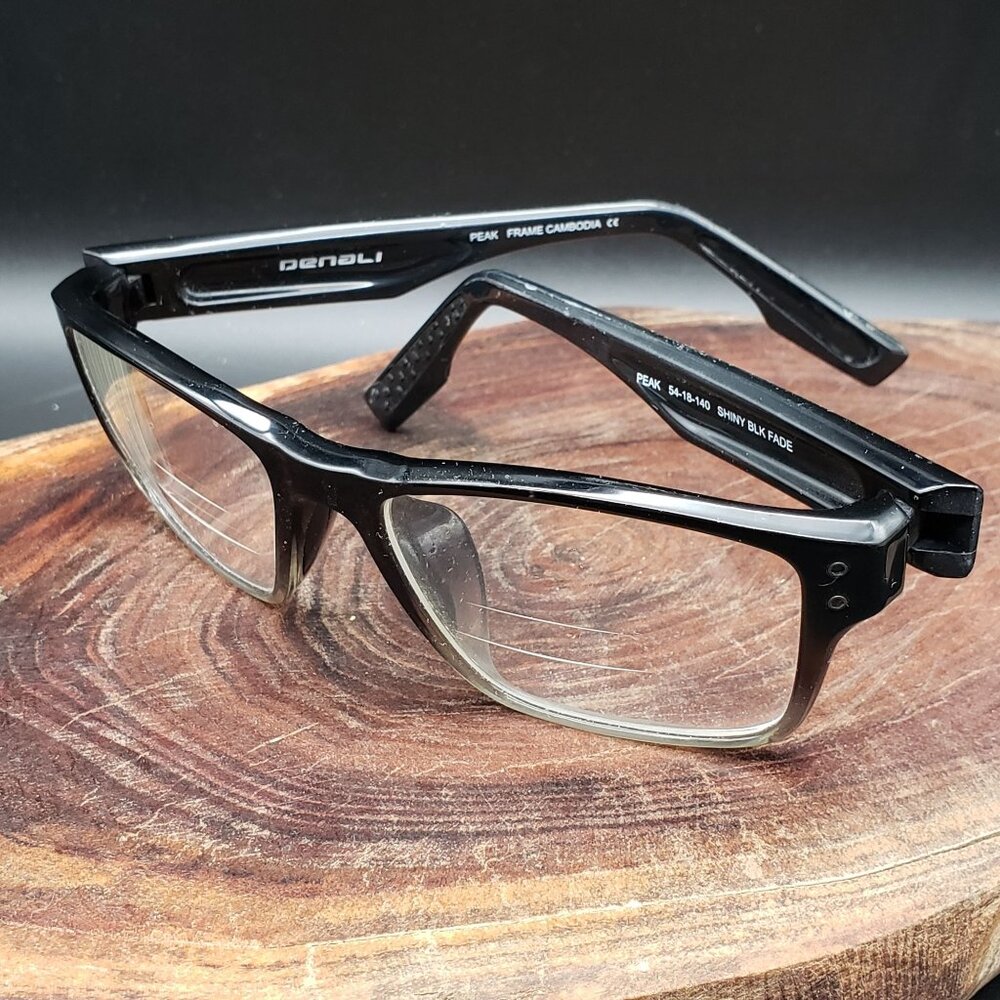 Denali Peak Eyeglasses Frames 54-18-140 Shiny Black Fade – Frames Only